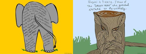 elephant and david suzuki as green man