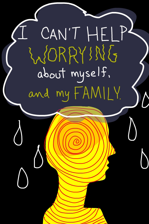I can't help worrying about myself and my family cloud type illustration by Franke James