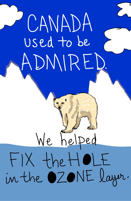 ozone layer and polar bear illustration by Franke James ozone layer polar bear illustration by Franke James
