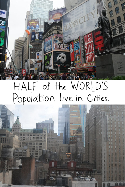 Half of the world's population lives in cities Franke James drawing
