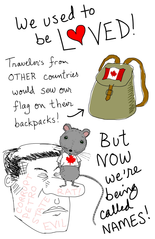 backpack flag love illustration by Franke James