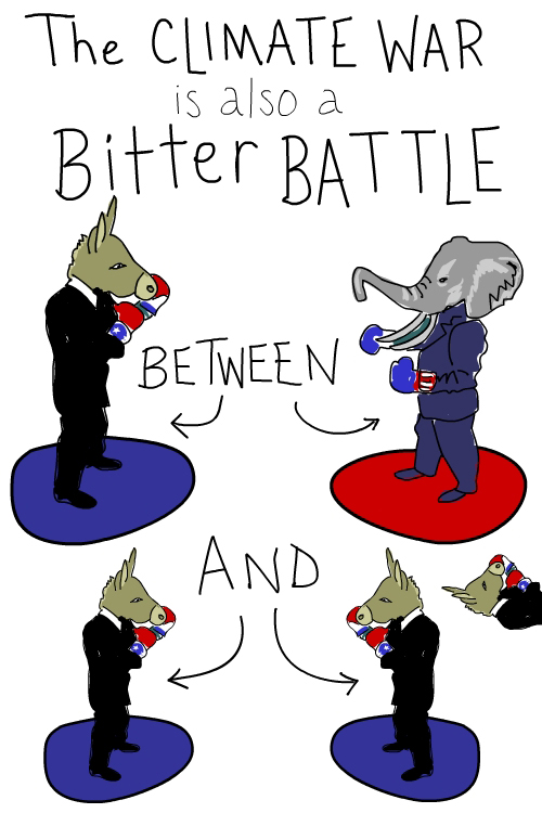 Democrats and Republicans fighting drawing by Franke James