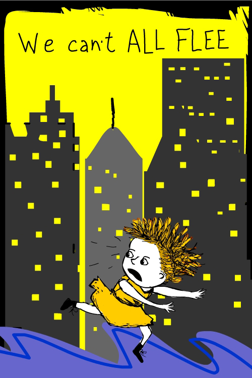 We can't all flee Franke James drawing
