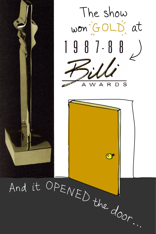 scans of Billi Award from 1987. Drawing of door by Franke James