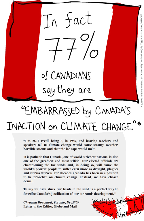 Shared Values: Canadians & Sustainability national study by Hoggan & Associates, 2006-2009. embarrassed illustration by Franke James Shared Values: Canadians & Sustainability national study by Hoggan & Associates, 2006-2009. Quote from Globe letters. embarrassed illustration by Franke James
