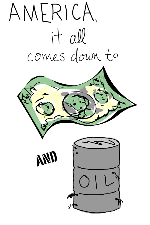 illustrated  oil and money by Franke James