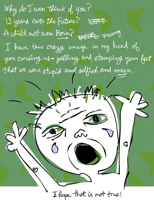 drawing of angry grandchild by franke james