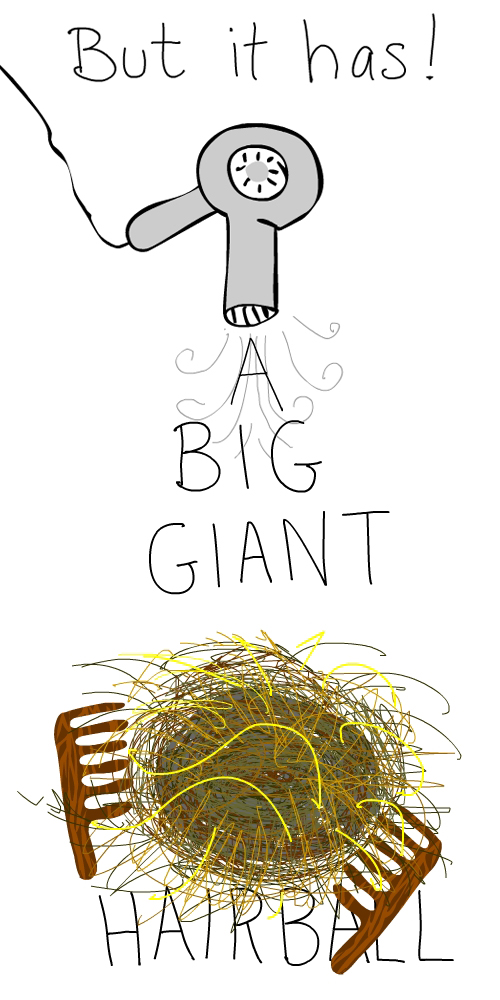 hairball and comb Illustrations by Franke James