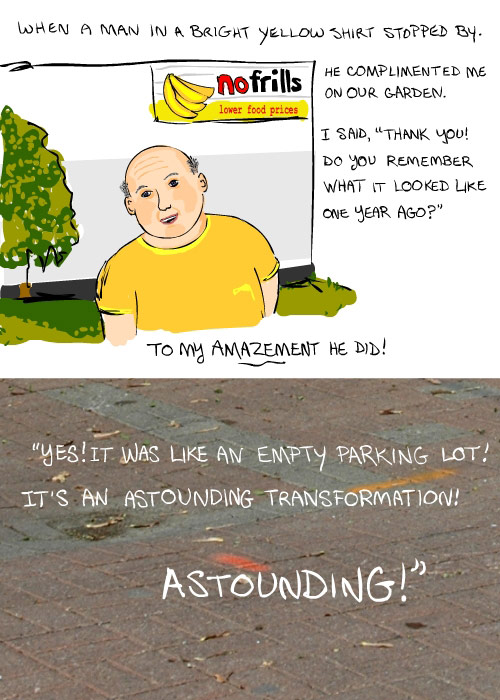 illustration by franke james of neighbor in yellow shirt