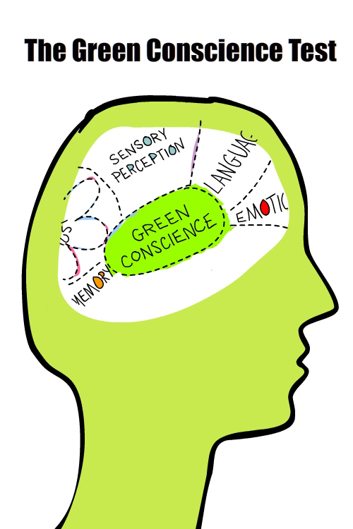 green conscience test and drawing by Franke James