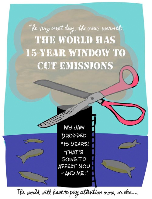 cutting emissions drawing by Franke James from 2007 To My Future Grandkids essay