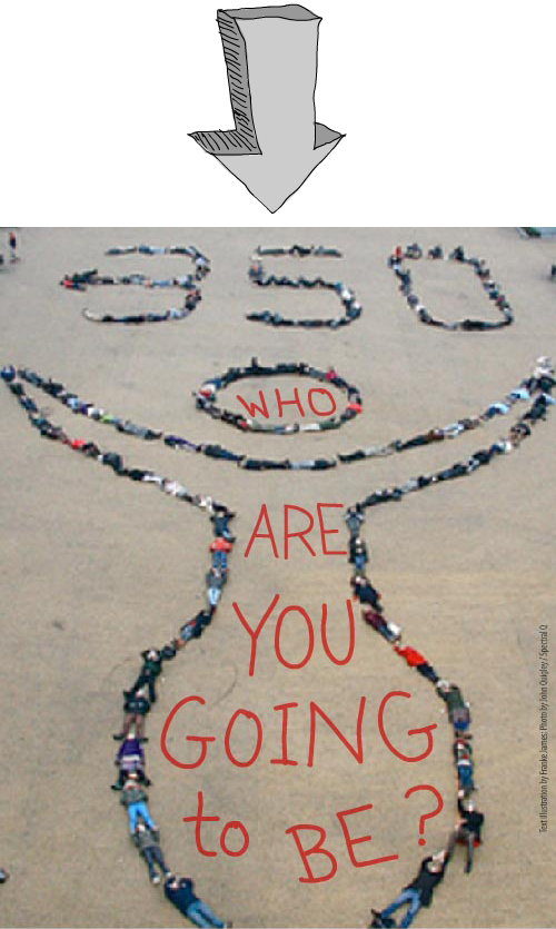350 photo by John Quigley, Text illustration by Franke James