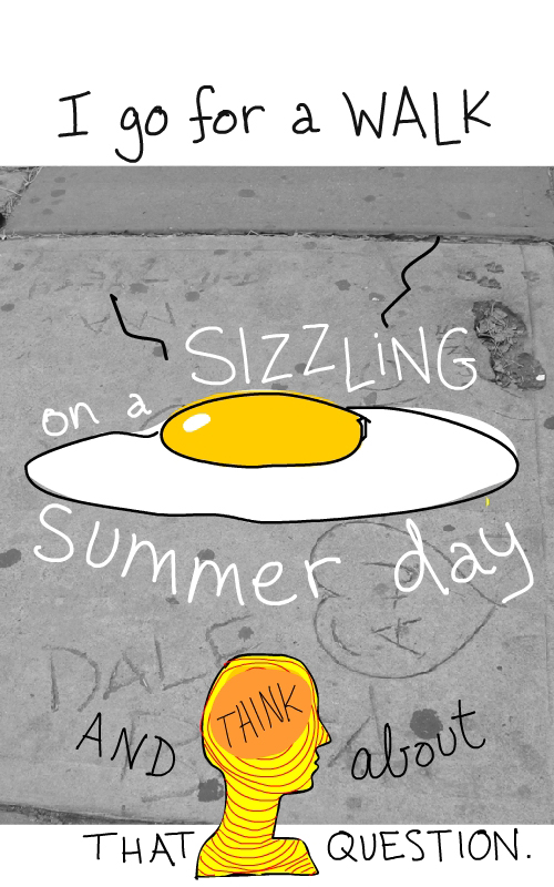 walking walk and think drawing by Franke James