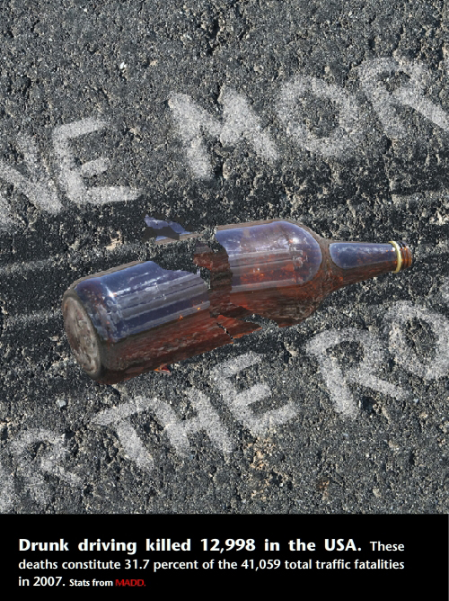 drunk driving photo-collage illustration by Franke James using source photos from istockphoto;