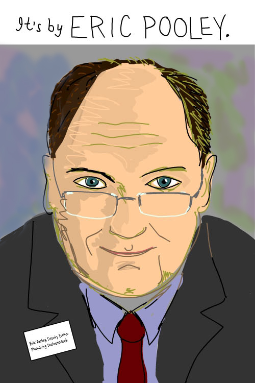 Franke  James drawing of Climate War author Eric Pooley based on photo by  Michael O'Neill