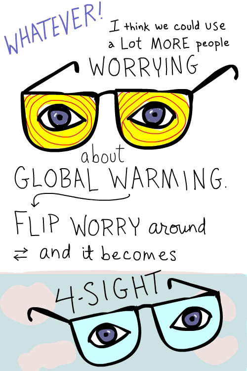 Flip worry around and it becomes foresight Flip worry drawing by Franke James