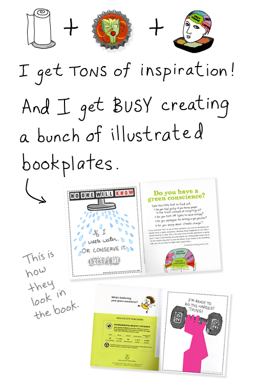 inspiration and stickers in book by franke james