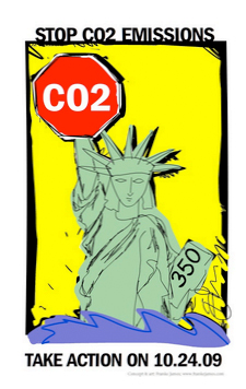 Stop CO2 statue illustration by Franke James