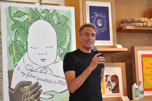 Ron Dembo at book reading for Bothered by My Green Conscience; photo by Central Image Agency