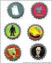 beercap bookplates for download, illustrations by franke james