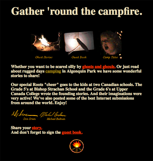 Around the Campfire screen designed by the James Gang, 1995/96