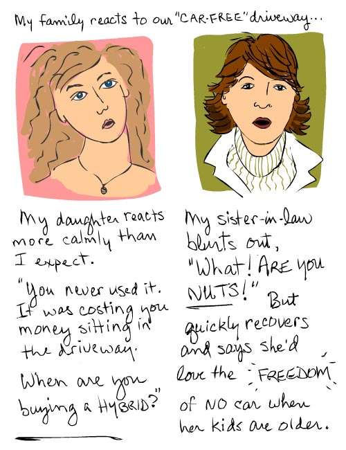 franke james photo-illustration of family reaction of family to news of selling SUV