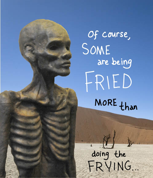 frying the planet african desert photo by istock, African sculpture photo by Franke James