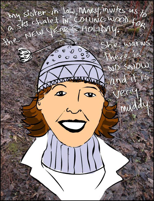 franke james drawing and photo of mud and sister-in-law