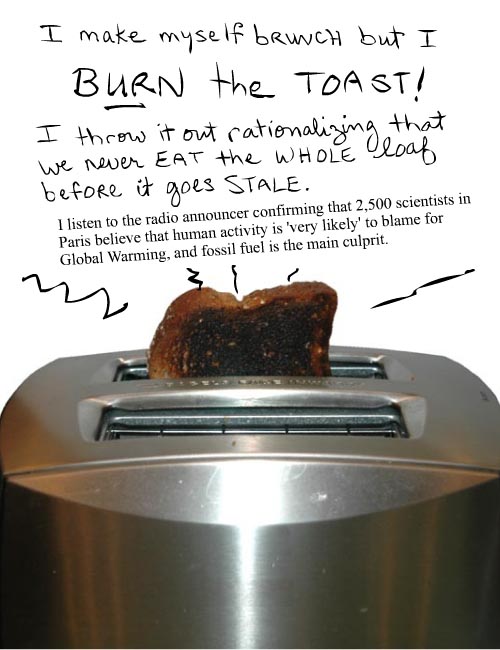 franke james photo-illustration of toast I make myself brunch and burn the toast...