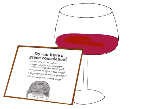 wine glass and card illustration by Franke James