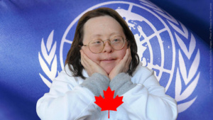 UN Flag by Stockbyte licensed from Getty Images. Photo of Teresa Heartchild by Franke James