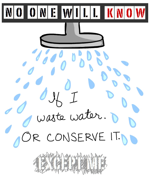 no one will know shower illustration by Franke James