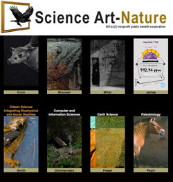 Science Art-Nature logo header at Stanford Science Art Nature exhibit at Stanford