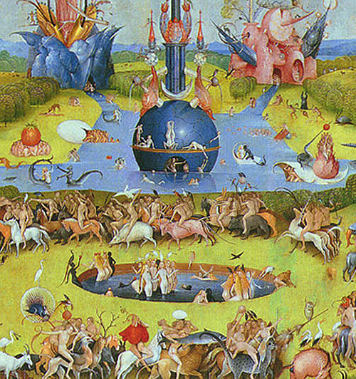 detail from The Garden of Earthly Delights by Hieronymus Bosch (c. 1450–1516) from the Wikimedia Commons.